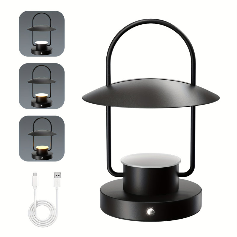 FANHAO Portable LED Modern Table Lamp, 1-Light, Desk Lighting, Touch Control, USB Charging Port