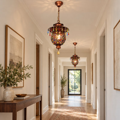 1 Crystal and Iron Chandelier