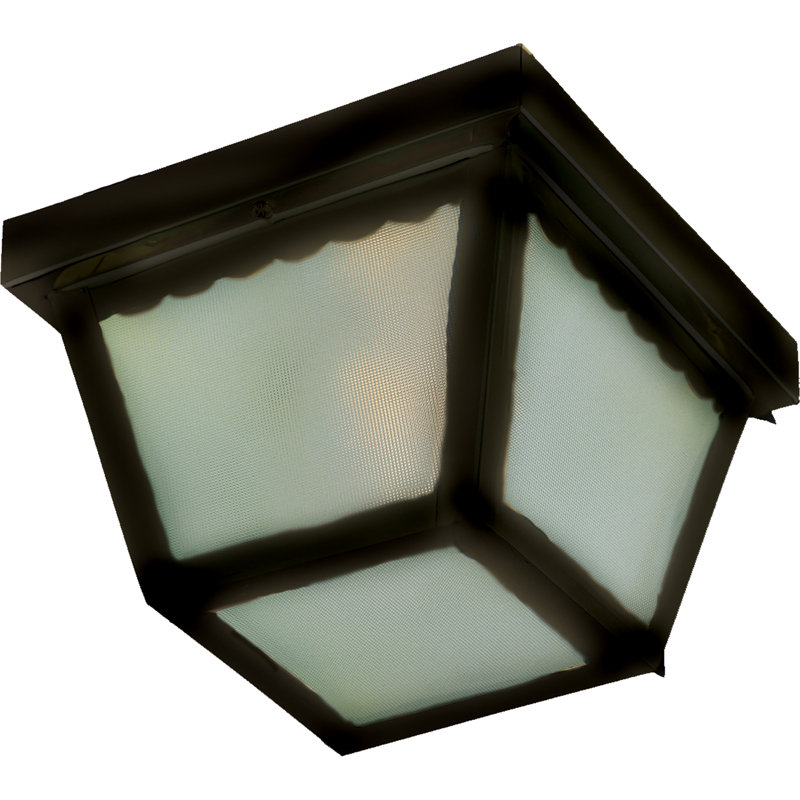 Carder 1 - Bulb Outdoor Flush Mount, Black, 5" H x 9.5" W x 9.5" D