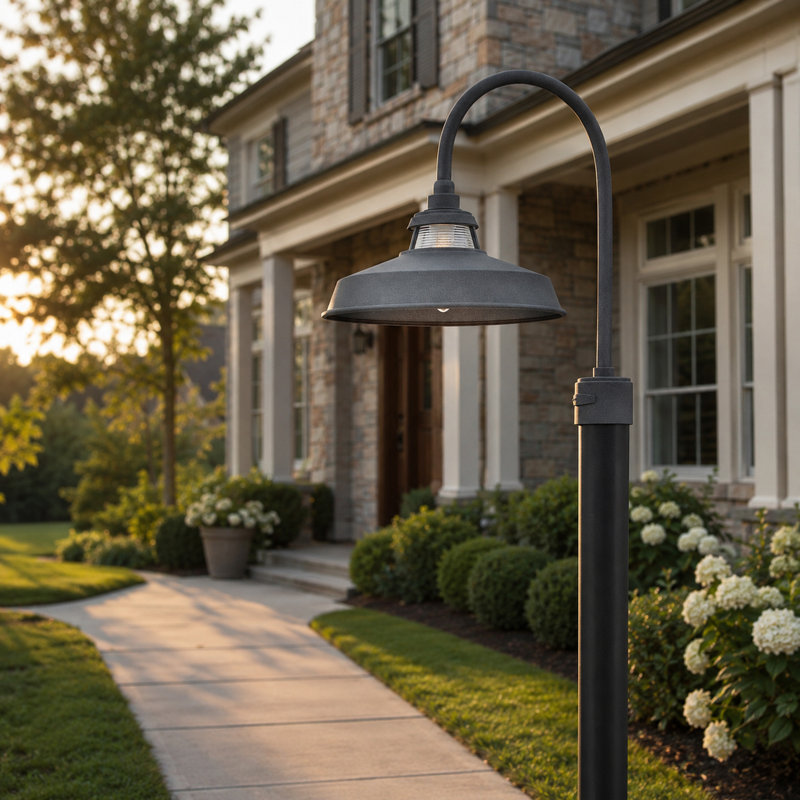 Troyer 1 - Light Pier Mount Lantern, Aged Zinc