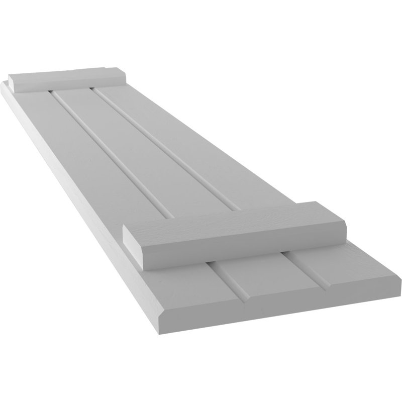 Volets de planche-n-lattes jointes avec plateau elliptique Americraft (2 lattes) (par paire), Apprêté, 10 1/2", 50"
