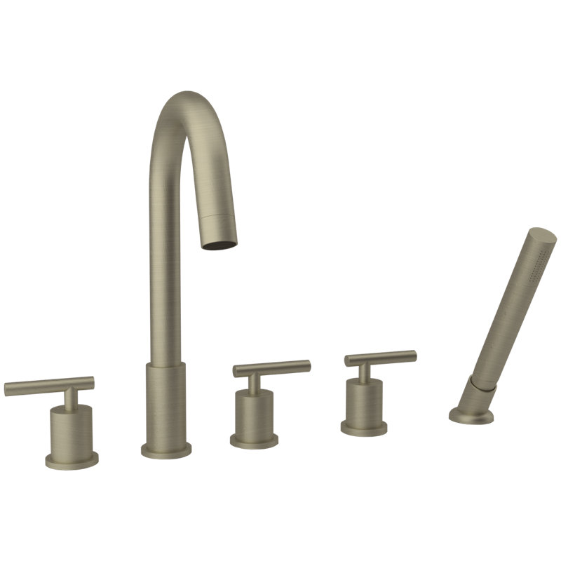 Brushed Nickel Modern Roman Tub Faucet with Handshower