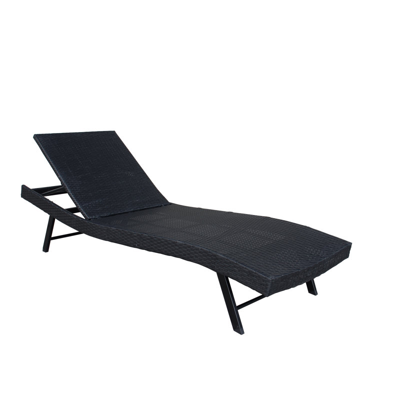 Chaise longue simple inclinable Artorias, Noir