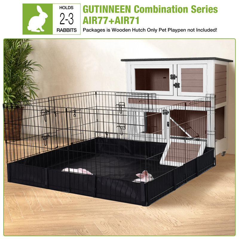Cage à lapins intérieure mobile Rabbit Hutch, Brun