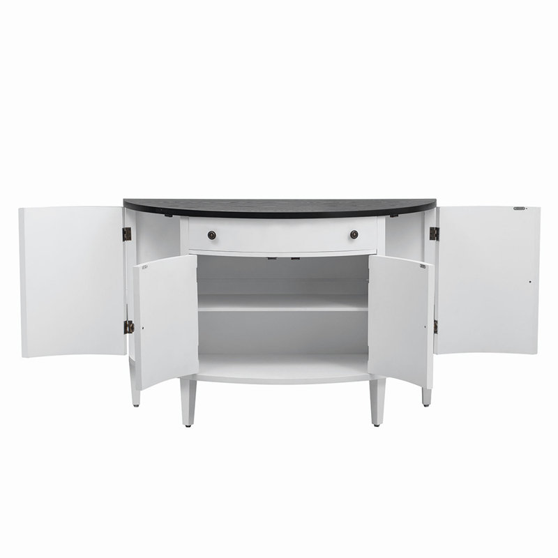 Armoire de rangement courbée pour la maison, Noir / blanc