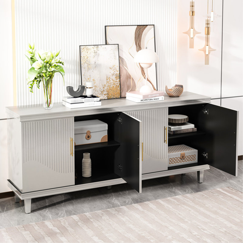 Armoire 69,21 po à 4 portes, couleur champagne. Fabriqué en bois massif. Rangement abondant avec compartiments doubles. Modèle de tablettes réglables. Capacité de charge de 330 lb pour le bureau. Capacité de 66 armoires en stratifié grande capacité