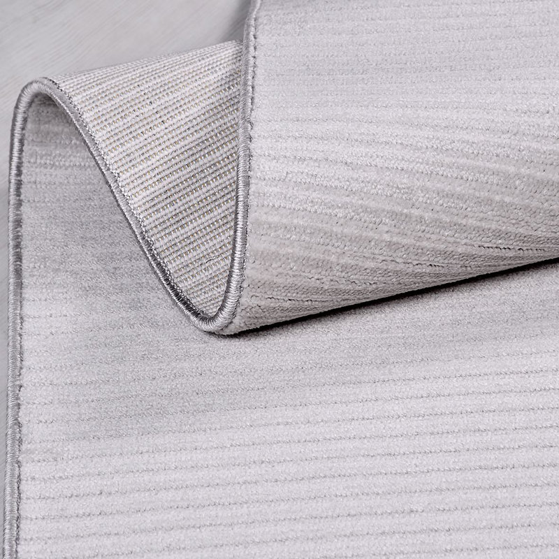 Tapis gris moderne lavable à la machine, Rectangle 2 pi 8 po x 5 pi