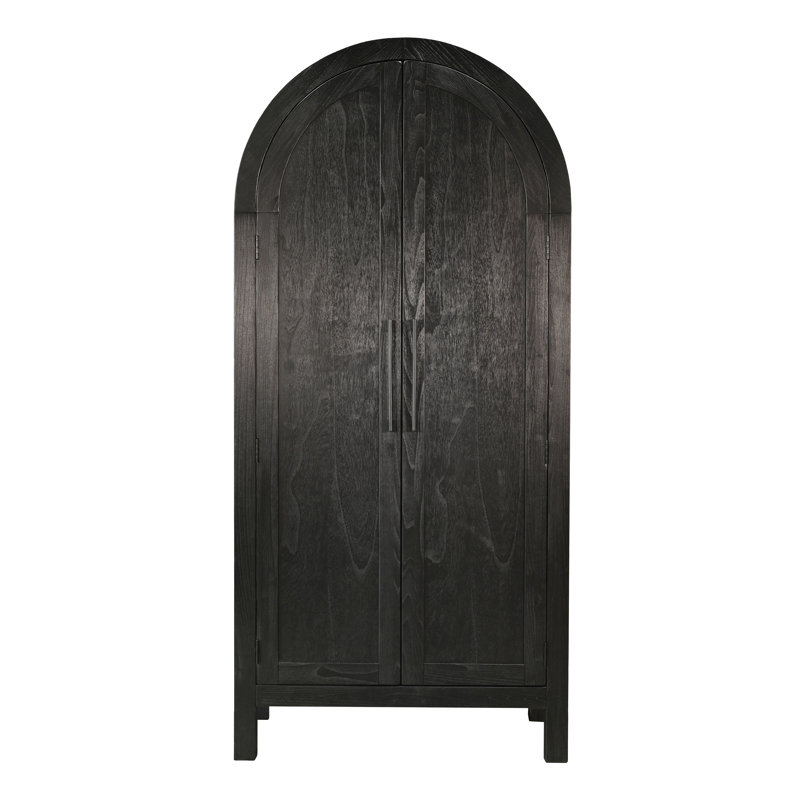 Black Assembled Storage Arch Cabinet