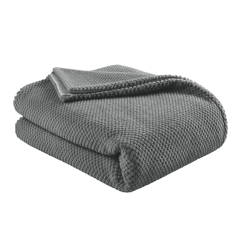 Couverture réversible en molleton Victoria, Gris, Lit double