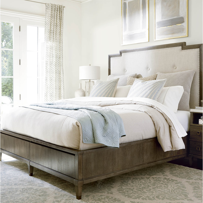 Upholstered Bed, King, Gray