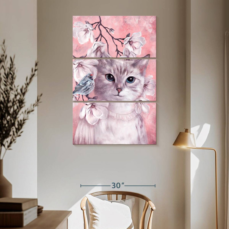 Brampt Pink Cat, 65" H x 42" W