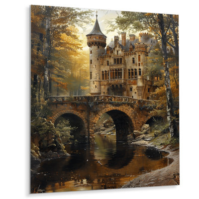 Beige jaune majestueux château en Écosse - châteaux, art mural