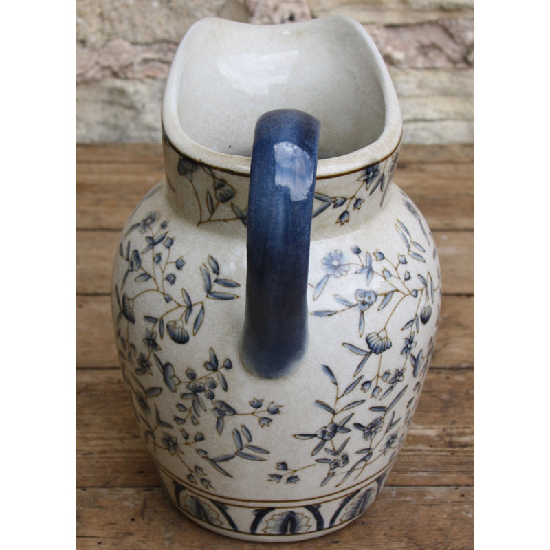 Leaf Crackle Glazed Ceramic 1.5 oz. Jug