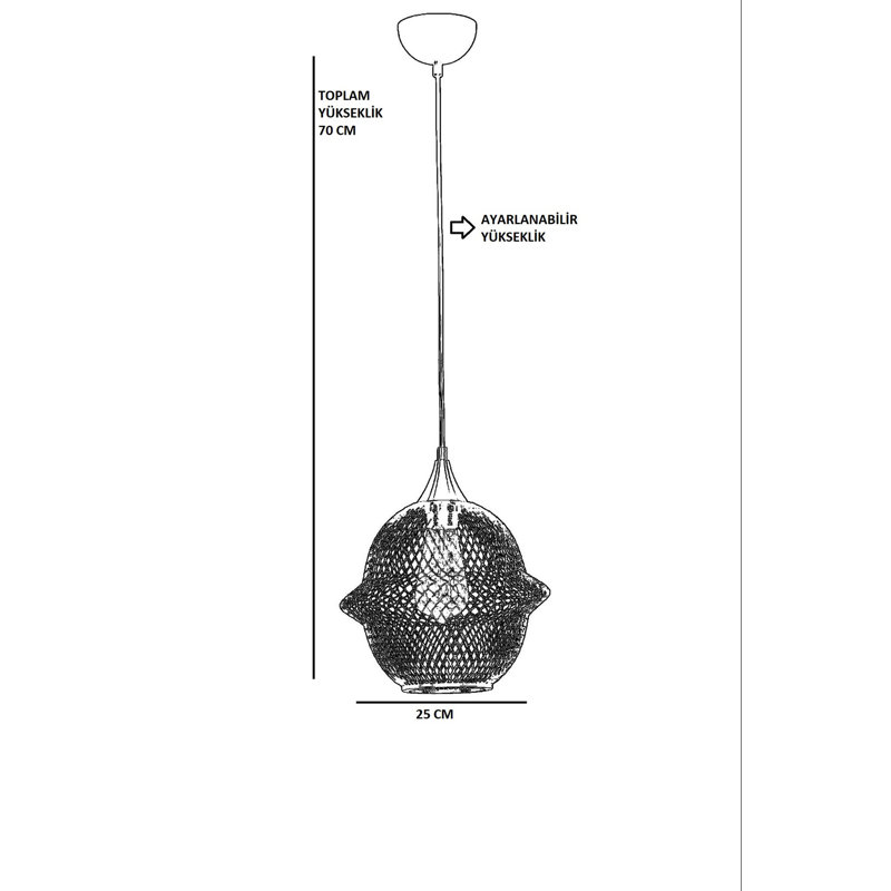 Elegant Black Metal Chandelier, Adjustable Height, 9.8 in Diameter, 27.6 in Total Height | Antique Coated Finish, E27 Socket, Max 40W | Perfect for Dining Room & Living Room, Stylish & Modern Design