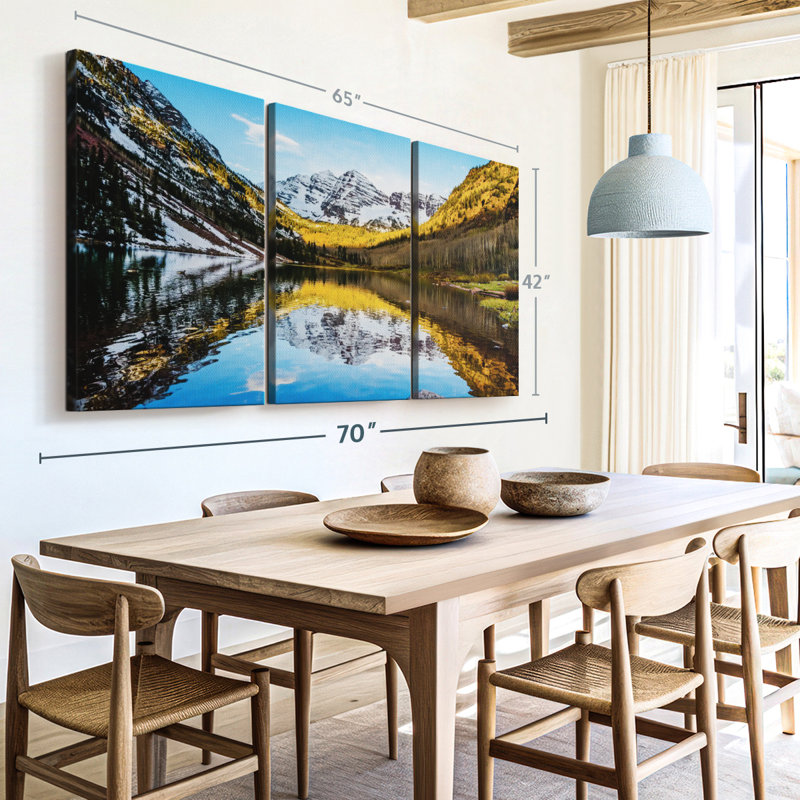 «Maroon Bells Mountain Scene» sur toile, H 42 po x l 65 po x P 1,25 po