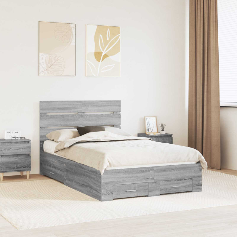Bed, Small Double (4'), Grey Sonoma