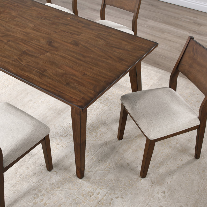 Ensemble de salle à manger en bois massif 72 "Tariel, 5 pièces: table, 4 chaises