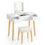 Ensemble de coiffeuse avec tabouret et miroir-1860723156