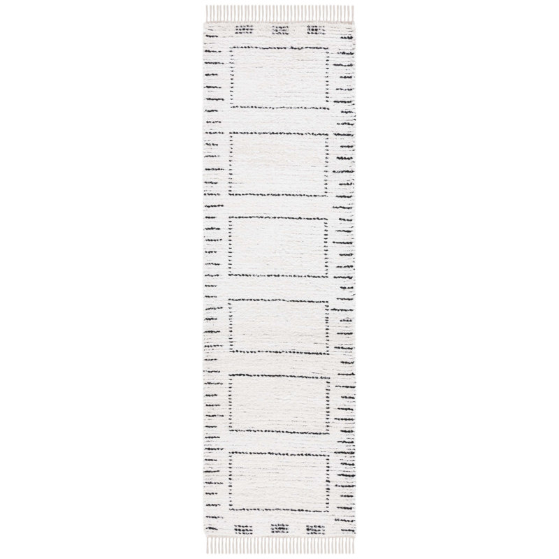 Anahlia Hand Woven Cotton Geometric Rug, Runner 2'3" x 8'