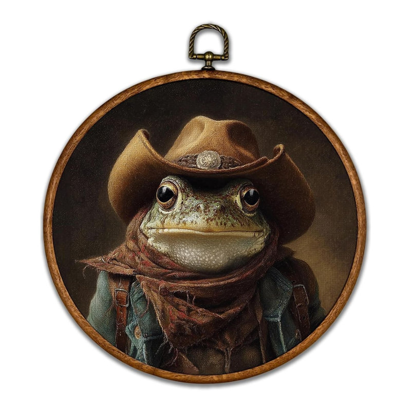 Toile d'art rétro avec grenouille rétro