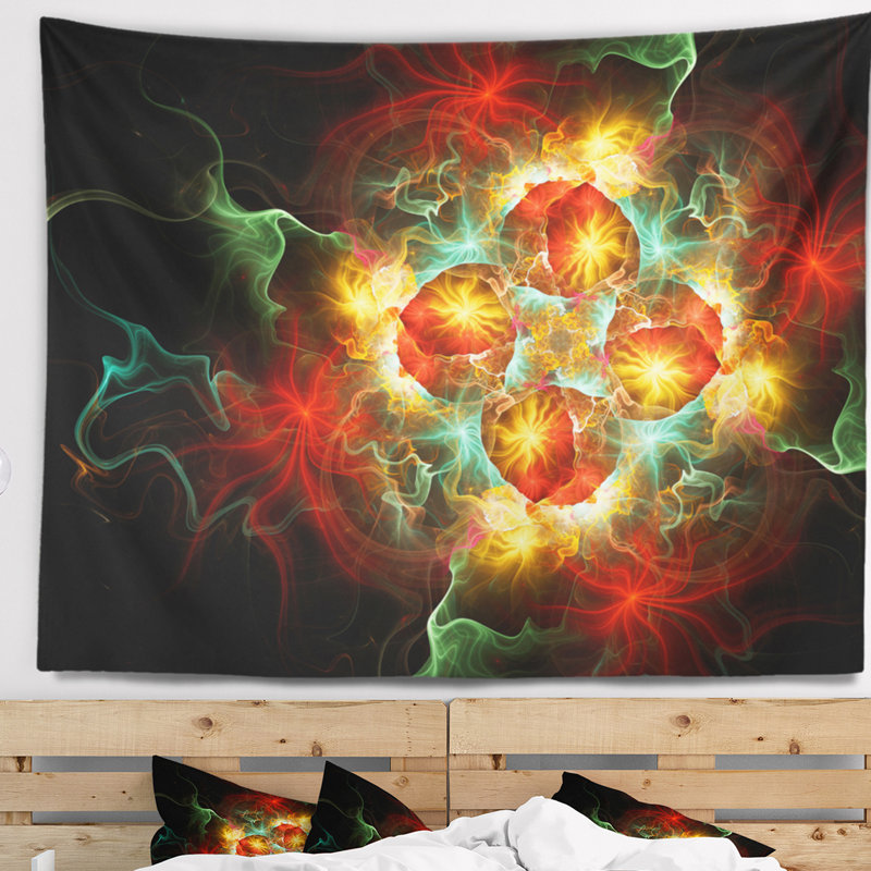 Tapisserie fleur en polyester avec accessoires suspendus inclus, H 68 po x l 80 po