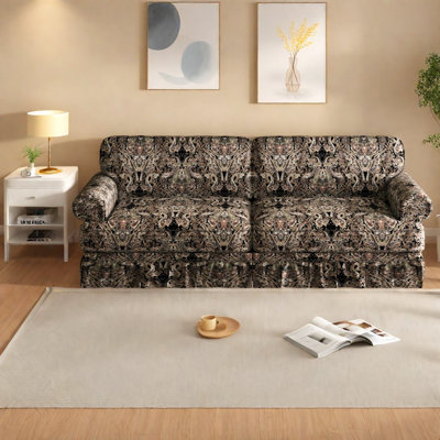 Compression 3 Seater Sofas, 74 Inch Oxford Fabric, Rolled Arms Living Room