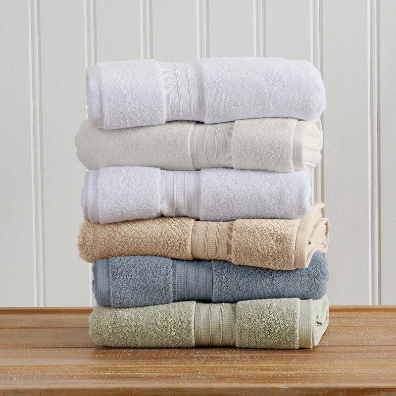 100% Cotton Plush Bath Towel Set, 6 Piece Set, Blue