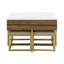 Ensemble de tables basses Modernes à plateau relevable carré avec rangement 4 repose-pieds noyer blanc