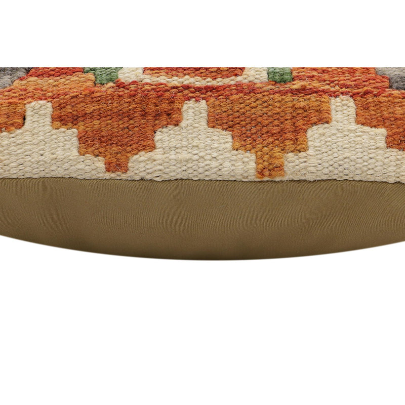 Coussin Tribim Estefana, Rouille / bleu / beige / gris, H 17 po x l 18 po