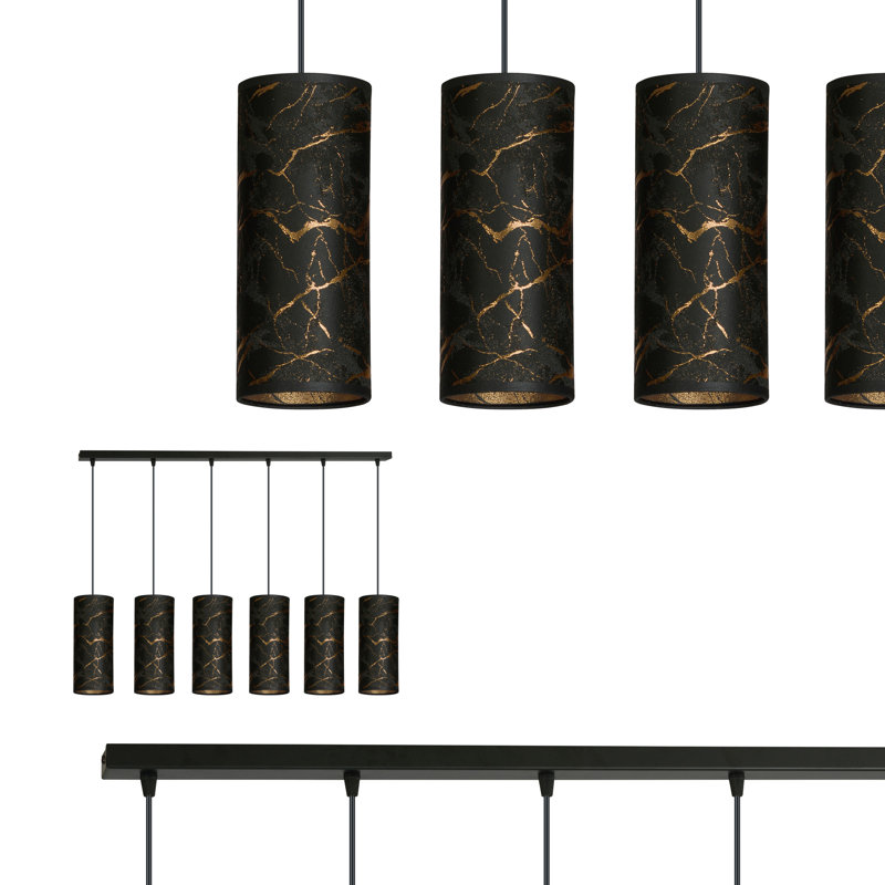 Sutter 6 - Light Kitchen Island Pendant, Black