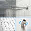 Système de douche mural carré de 10 pouces avec - soupape équilibrée, barre coulissante réglable, douche à effet de pluie et à main, facile à nettoyer, installation en nickel brossé,