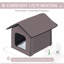 Abris pour chat chauffant pour l'extérieur et l'intérieur, abri portatif pour chat, imperméable et isolé, brun