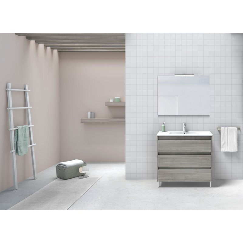 Ensemble de meuble-lavabo pour salle de bain simple 24 po Mallie, Gris sable