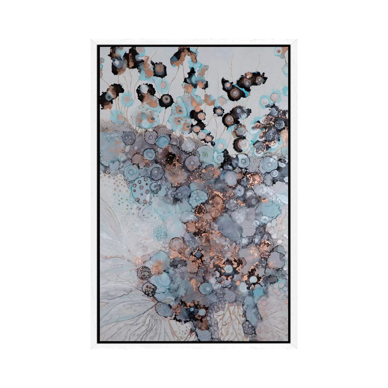 Into The Blue by Mishel Schwartz - Painting on Canvas, 66.04cm H x 45.72cm W x 3.81cm D, White Floater Framed