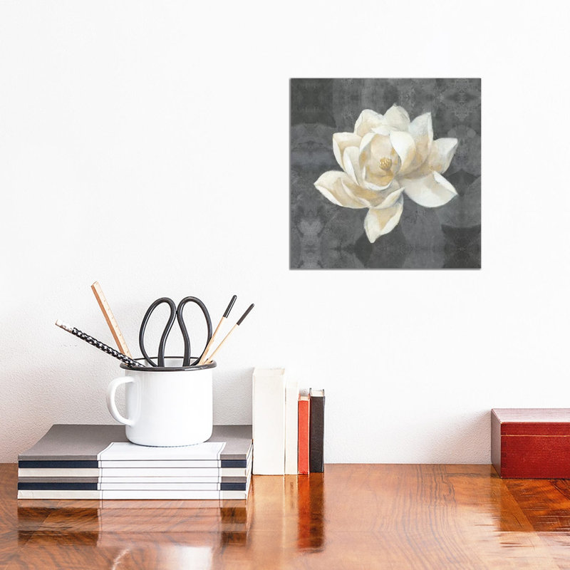 Majestic Magnolia 1 Piece Painting on Canvas, 30.48 cm H x 30.48 cm W, Wrapped Canvas
