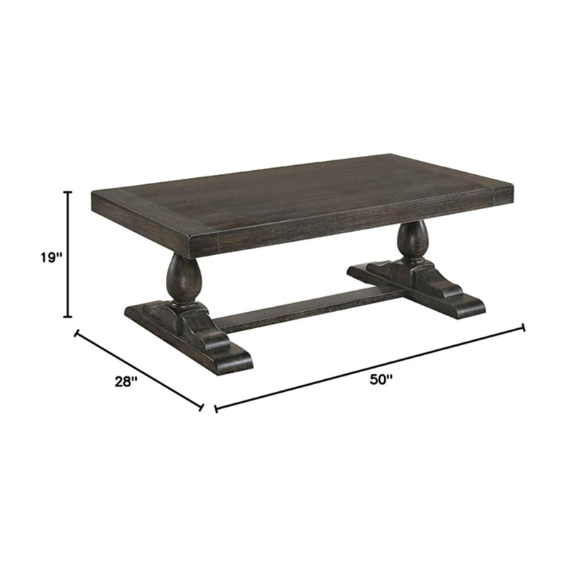 Table basse en bois massif 52 po, Gris colombe
