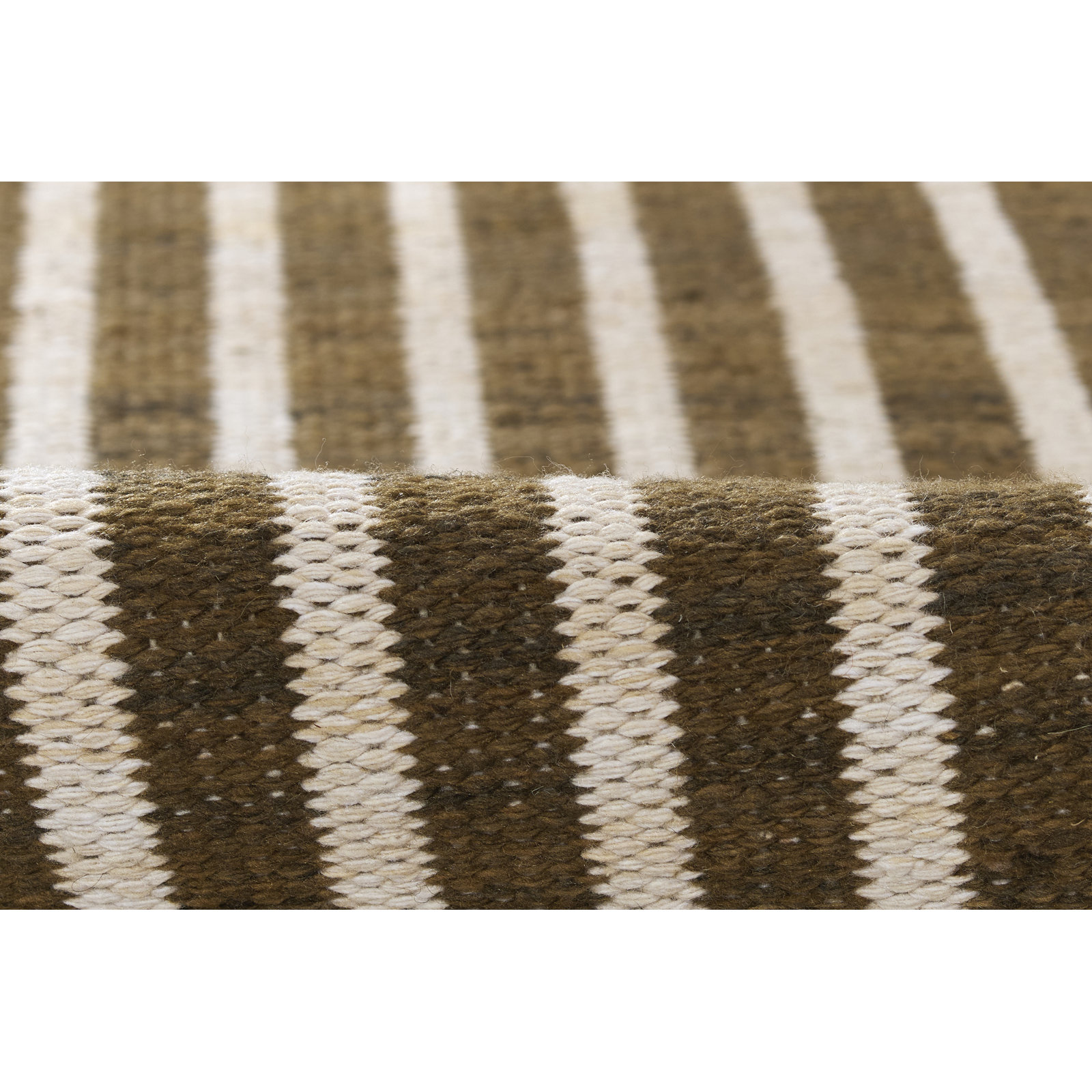 Acerra Brown Hand-Woven Striped Outdoor Rug, Rectangle 7'10" x 9'10"