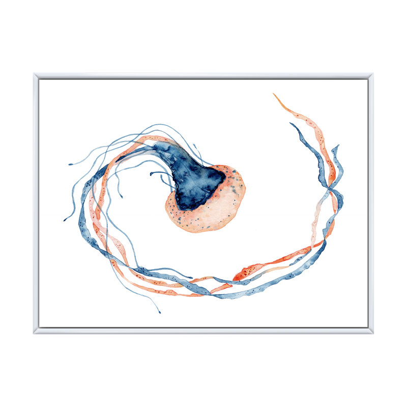 «Medusa peint sur blanc I», reproduction sur toile, H 24 po x l 32 po x P 1 po, Cadre flottant blanc