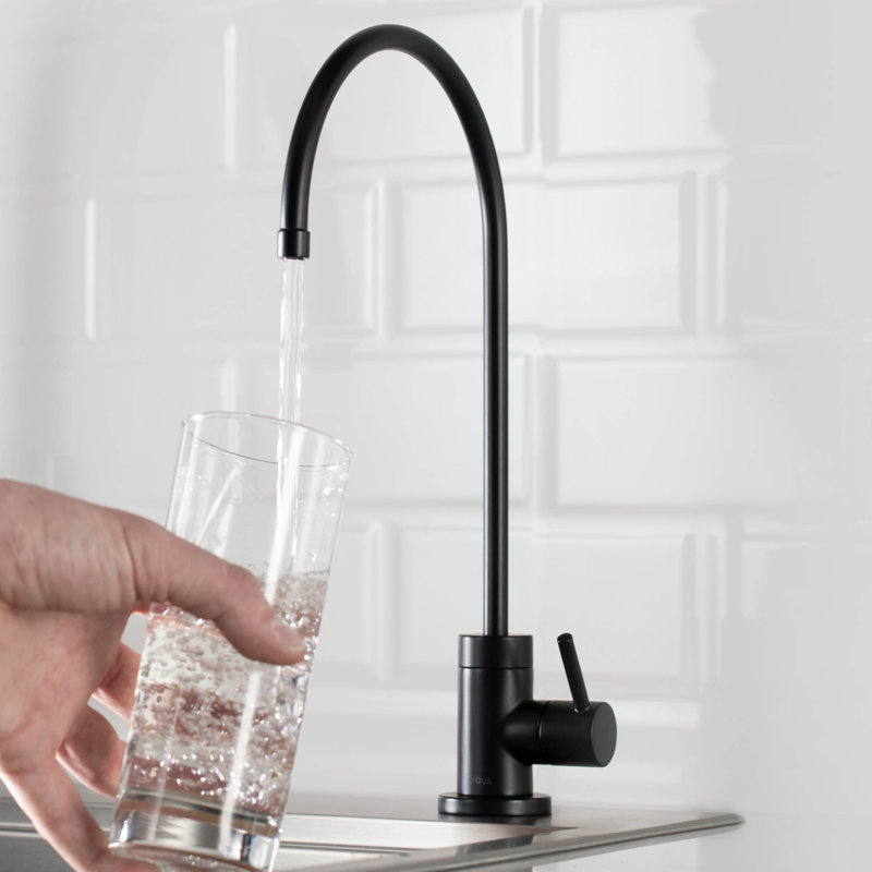 Robinet de cuisine 100% sans plomb Purita, Noir mat