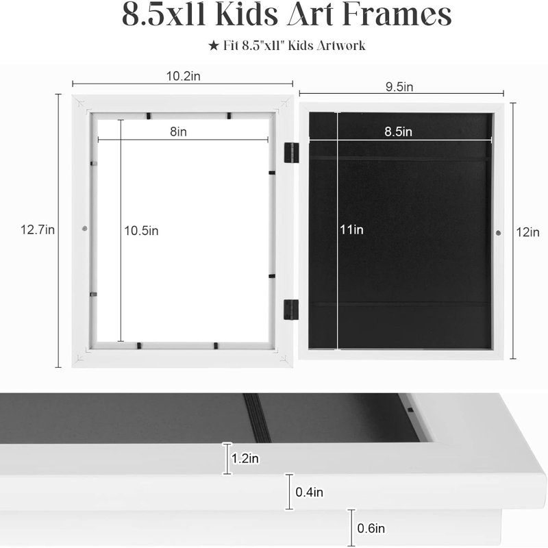 2-pack White Kids Art Frames 8.5x11