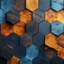 Panneau mural moderne moderne en bois hexagonal bleu-brun-250168458