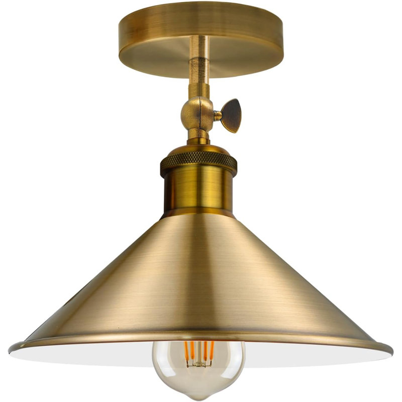 Boling Semi Flush Mount, Yellow Brass