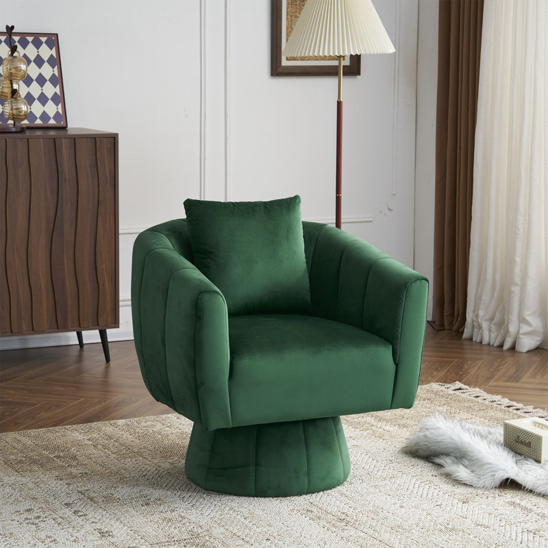 Velvet Swivel Chair, Green Velvet