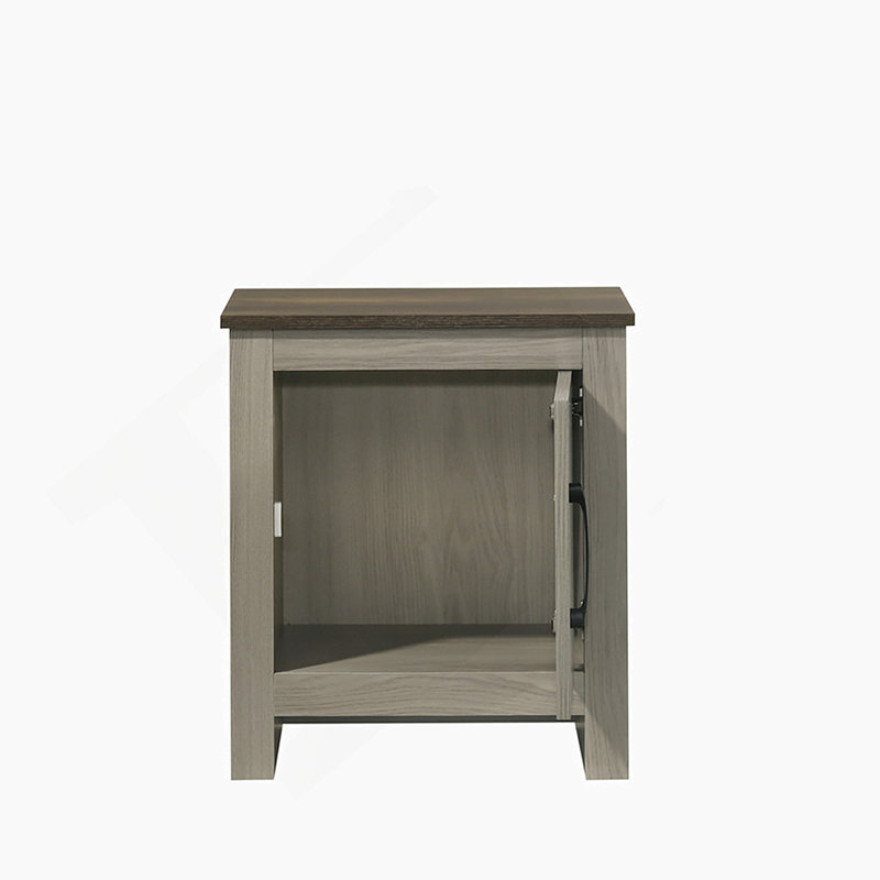 Table de bout carrée, table d'appoint, table de chevet avec porte d'armoire