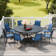 8 Person Patio Dining Set with 53" Round Metal Dining Table and 8 Stackable Textilene Chairs