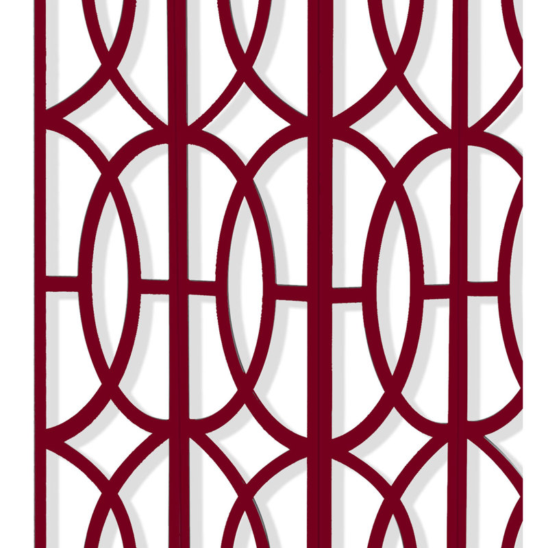 Paravent pliable à 4 panneaux l 84 po x H 84 po Etwall, Rouge