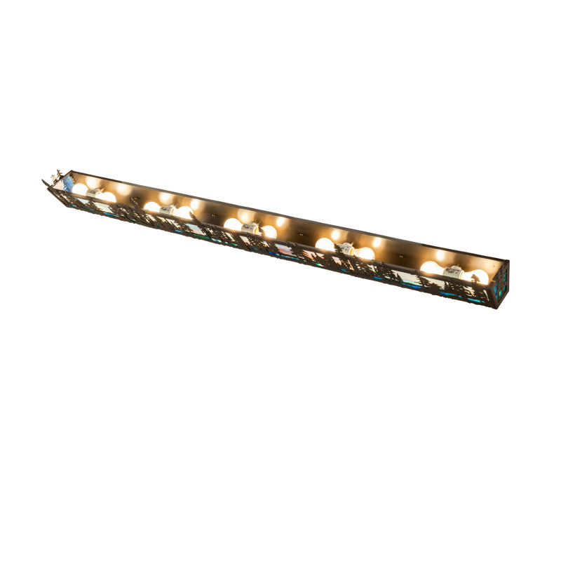 Tall Pines - Light Vanity Light, 7" H x 72" W x 6.25" D, Clear, Light Burnished Antique Copper