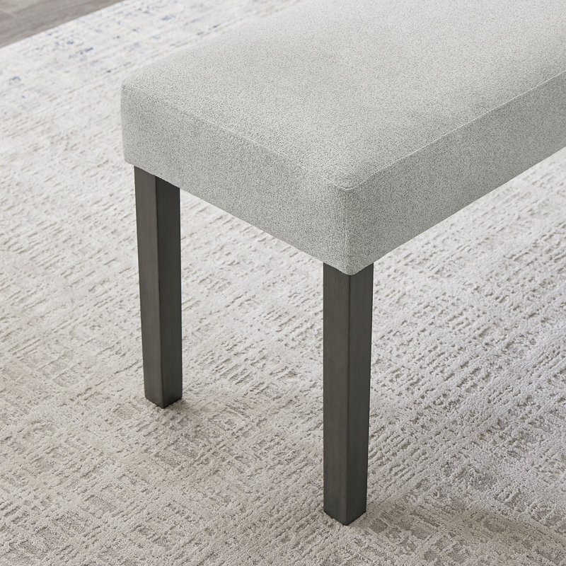 Selena Light Gray Fabric Upholstered 40" Bench With Dark Gray Wood Frame – Modern Entryway & Bedroom Seating