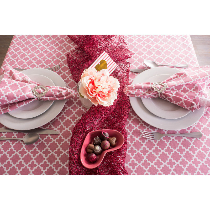 Trung Lattice Tablecloth, Rose, 84" x 60"