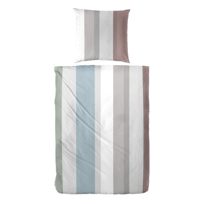 Kurie Cotton Striped Duvet Cover Set with Pillow Shams